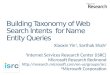 Building Taxonomy of Web Search Intents  for Name Entity Queries