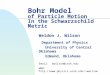 Bohr Model of Particle Motion In the Schwarzschild Metric