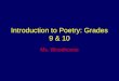 Introduction to Poetry: Grades 9 & 10