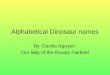 Alphabetical Dinosaur names