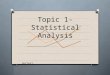 Topic 1- Statistical Analysis