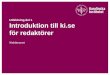 Utbildning del 1  Introduktion till ki.se  för redaktörer