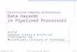 Constructive Computer Architecture: Data  Hazards in Pipelined Processors Arvind