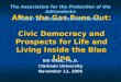 After the Gas Runs Out:  Civic Democracy and Prospects for Life and Living Inside the Blue Line