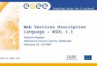 Web Services Description Language – WSDL 1.1