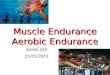 Muscle Endurance Aerobic Endurance