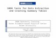 SRDR Tools for Data Extraction and Creating Summary Tables
