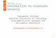 Introduction to corporate security