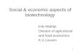 Social & economic aspects of biotechnology