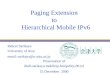 Paging Extension  to   Hierarchical Mobile IPv6