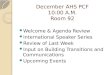 December AHS PCF 10:00 A.M. Room 92