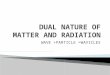 DUAL NATURE OF MATTER AND RADIATION