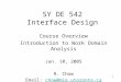 SY DE 542 Interface Design