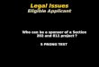 Legal Issues  Eligible Applicant
