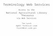 Terminology Web Services