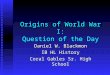 Origins of World War I: Question of the Day