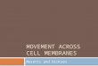 Movement Across cell Membranes