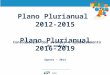 Plano Plurianual  2012-2015 Plano Plurianual 2016-2019