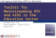 Toolkit for Mainstreaming HIV and AIDS in the Education Sector