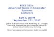 EECS 262a  Advanced Topics in Computer Systems Lecture 6 SOR & LRVM September 17 th , 2012