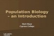 Population Biology – an Introduction