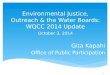 Environmental Justice, Outreach & the Water Boards: WQCC  2014  Update