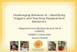 Challenging Behavior III : Identifying Triggers and Teaching Replacement Behaviors