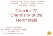 Chapter 22 Chemistry of the Nonmetals