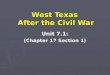 West Texas  After the Civil War