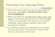 Directions for Copying Notes