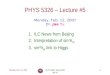 PHYS 5326 – Lecture #5