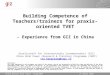 Building Competence of Teachers/trainers for praxis-oriented TVET