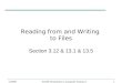 Reading from and Writing  to Files