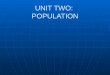 UNIT TWO:  POPULATION