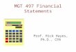 MGT 497 Financial Statements