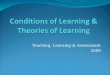 Conditions of Learning & Theories of Learning