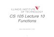 CS 105 Lecture 10 Functions