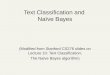 Text Classification and  Naïve Bayes