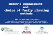 Women’s empowerment  and  choice of family planning methods