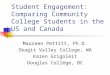 Student Engagement:  Comparing Community College Students in the US and Canada