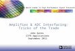 Amplifier & ADC Interfacing: Tricks of the Trade