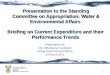 Presentation to the Standing Committee on Appropriation: Water & Environmental Affairs