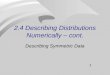 2.4 Describing Distributions Numerically – cont