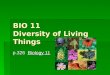 BIO 11  Diversity of Living Things