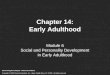 Chapter 14: Early Adulthood