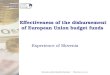 Effectiveness of the disbursement of European Union budget funds