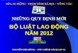 SỞ LAO ĐỘNG - TBXH TỈNH BÀ RỊA – VŨNG TÀU NHỮNG QUY ĐỊNH MỚI BỘ LUẬT LAO ĐỘNG NĂM 2012