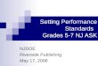Setting Performance Standards   Grades 5-7 NJ ASK