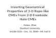 Inverting Geometrical  Properties of 3-D Rope-like CMEs From 2-D Frontside Halo CMEs