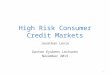 High Risk Consumer Credit Markets